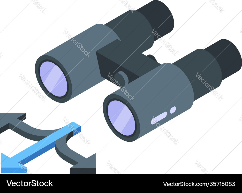 Binoculars problem solving icon isometric style Vector Image