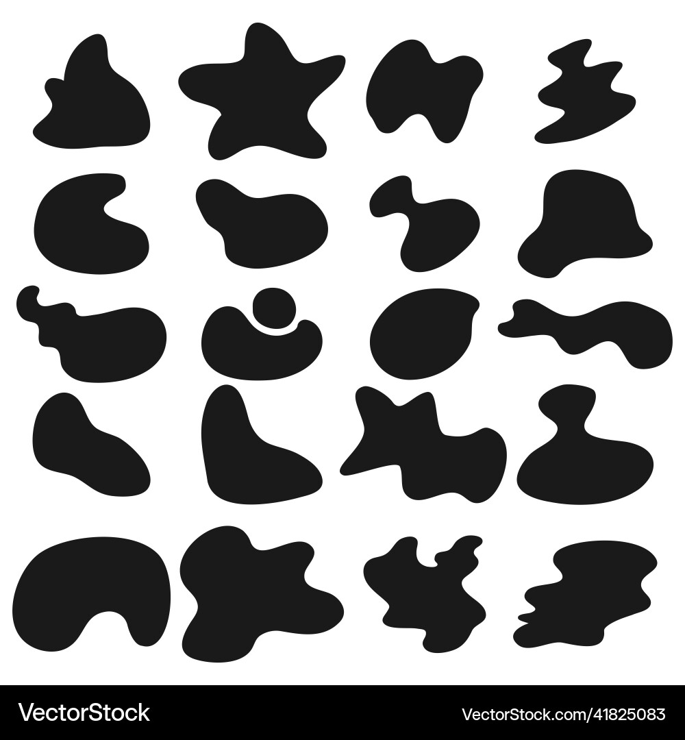Blob shapes set random blotch inkblot stone Blob shapes set random blotch inkblot stone vector image