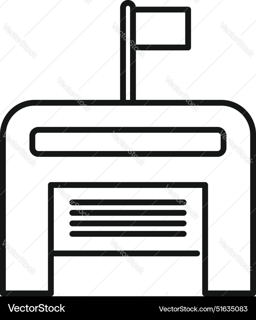 Checkpoint building with open barrier and waving Checkpoint building with open barrier and waving vector image