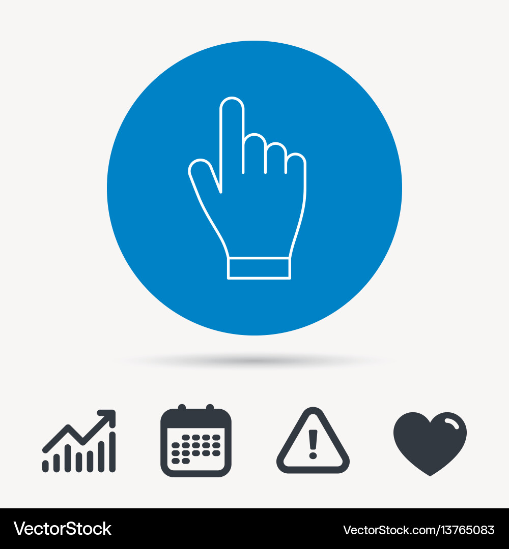 Click hand icon press or push pointer sign vector image