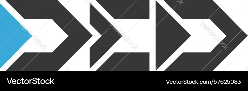 Dynamic forward arrows icon for progress vector image