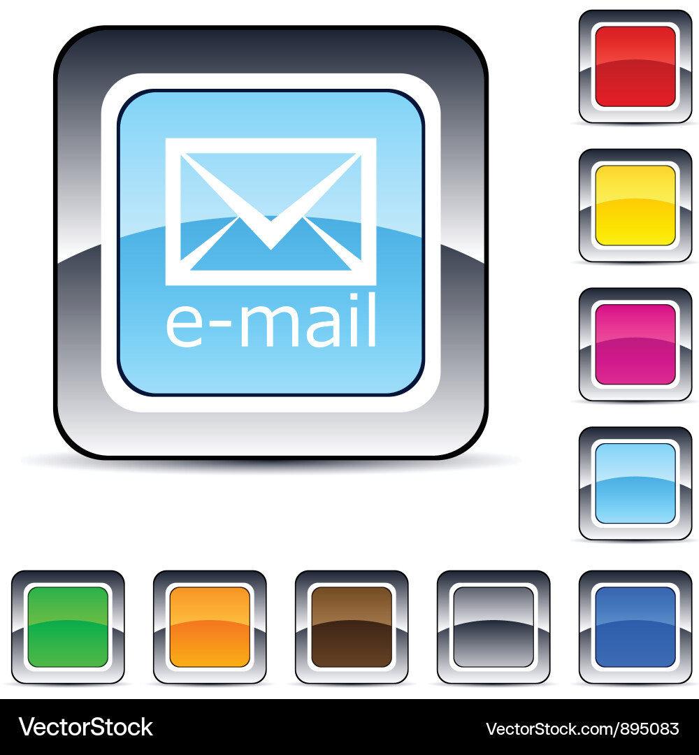 E-mail square button vector image