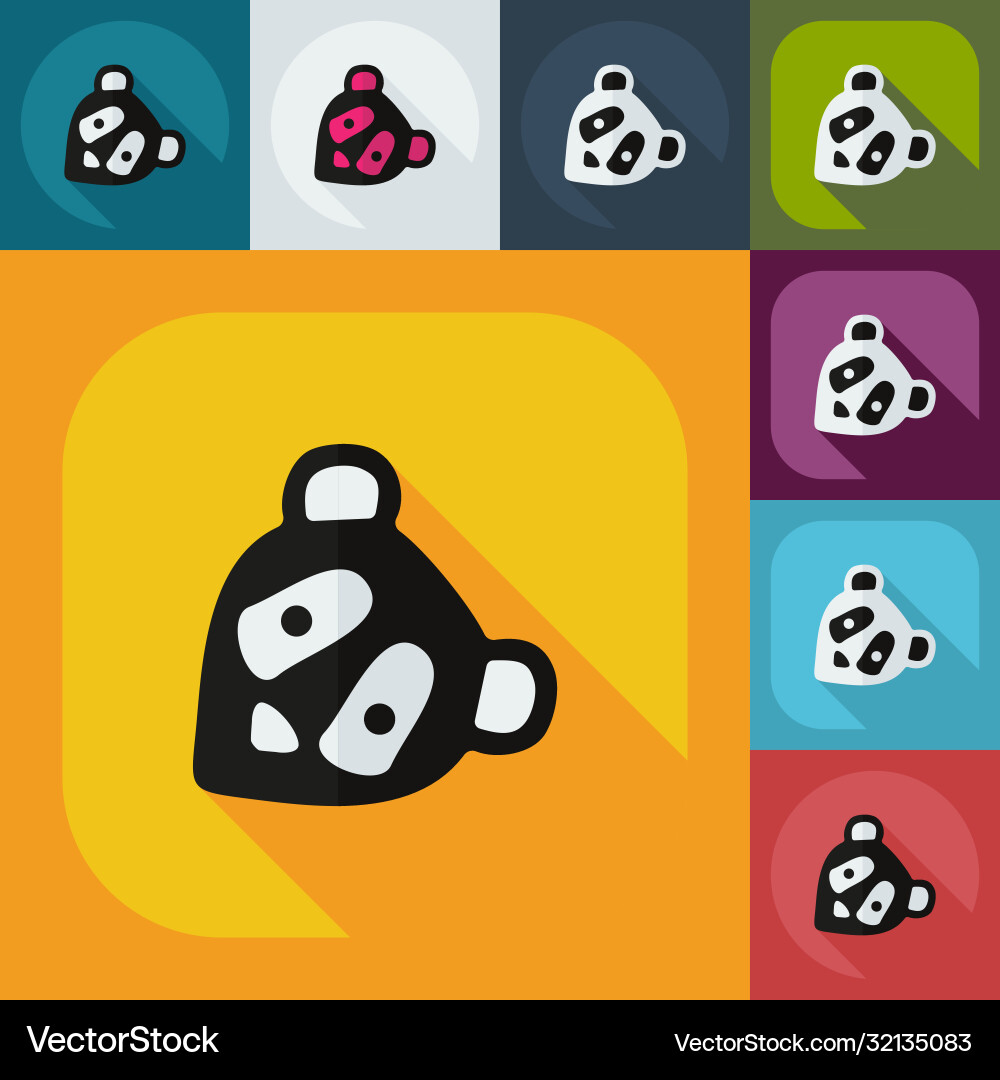 Flat modern design with shadow icons pandas Flat modern design with shadow icons pandas Vector Image