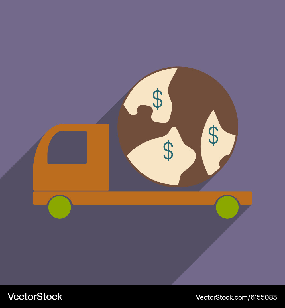 Flat with shadow icon and mobile application vector image