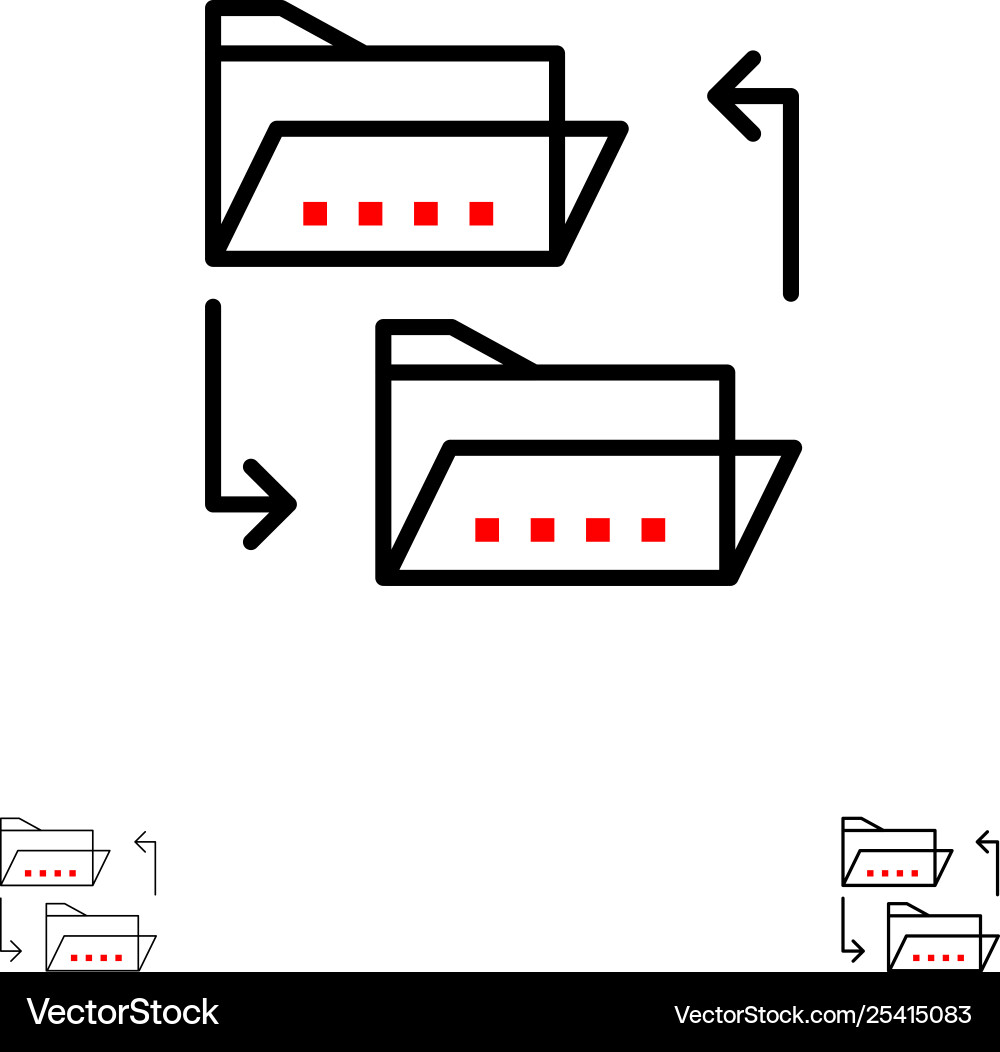 Folder document file sharing bold Folder document file sharing bold vector image