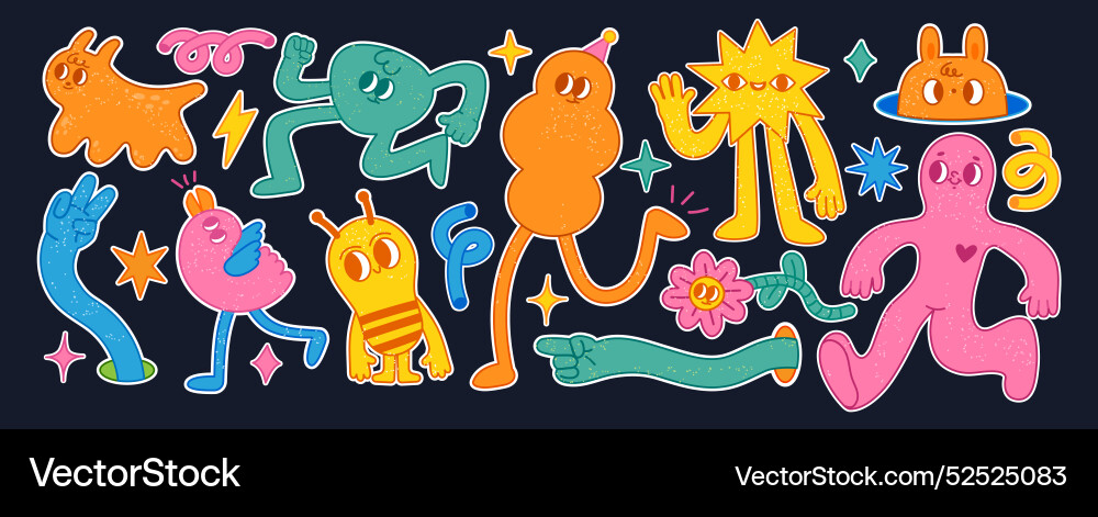 Funny abstract characters cartoon comic shape – Royalty-Free Vector ...