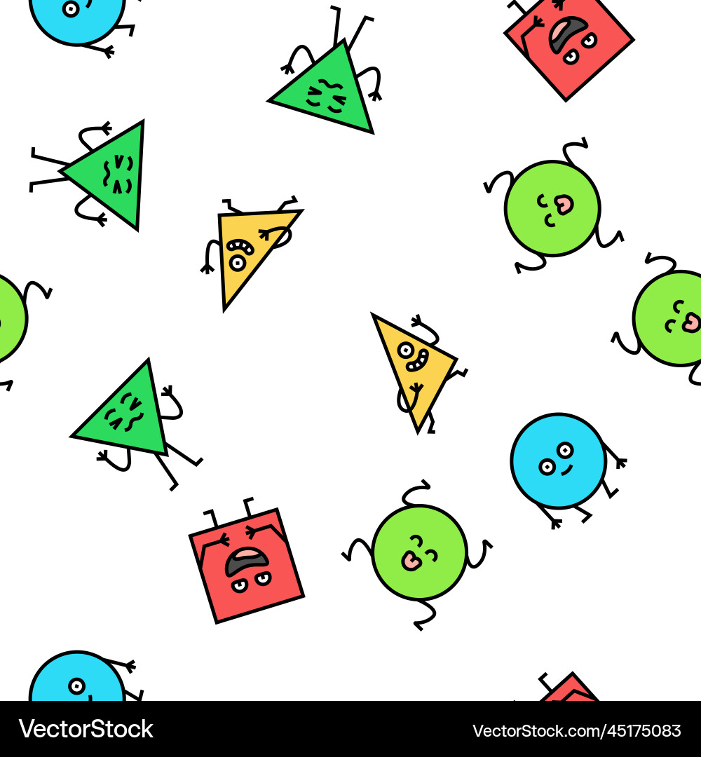 Geometric shape character seamless pattern Geometric shape character seamless pattern Vector Image
