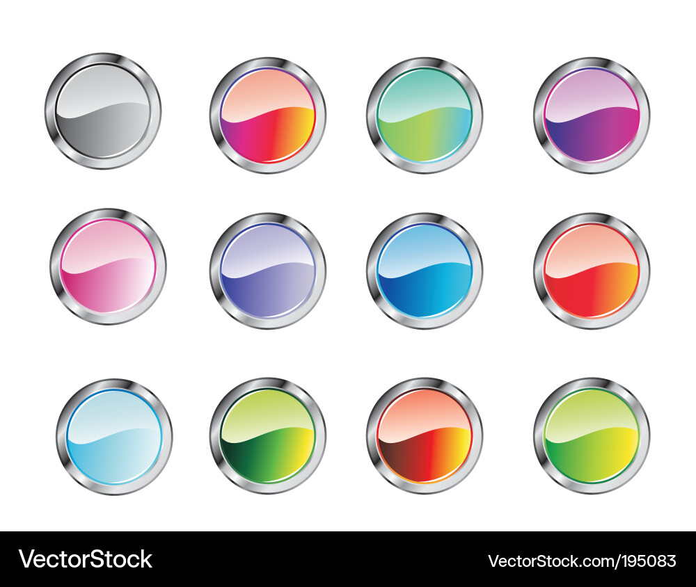 Glossy button set Royalty Free Vector Image - VectorStock
