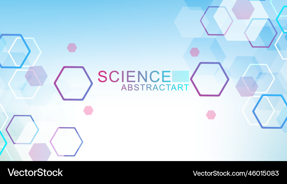 Modern scientific background with hexagons lines Vector Image