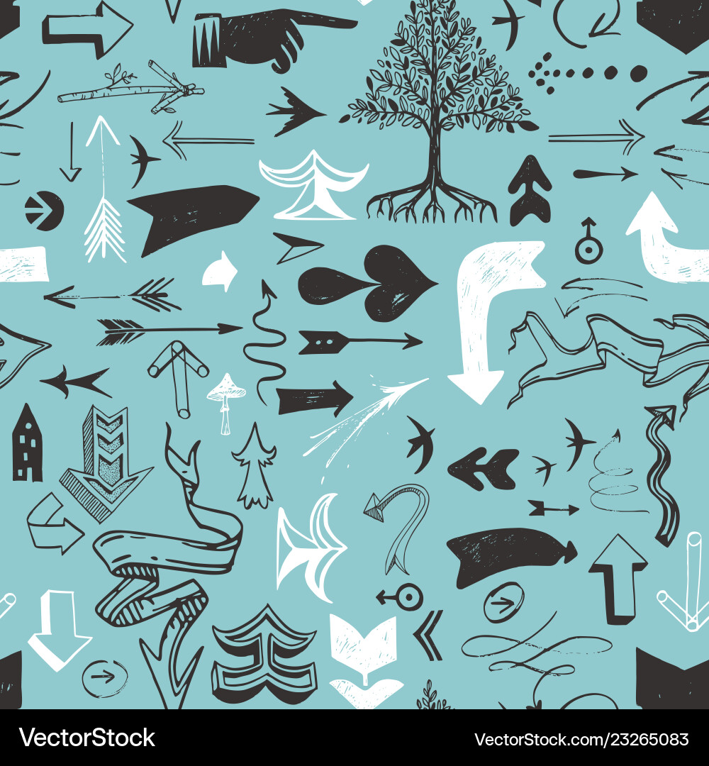 Pattern with various typographic arrows Pattern with various typographic arrows vector image