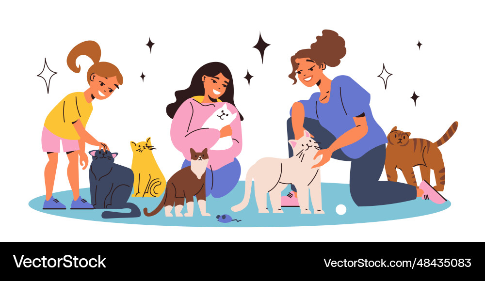 Pet shelter flat composition Pet shelter flat composition vector image