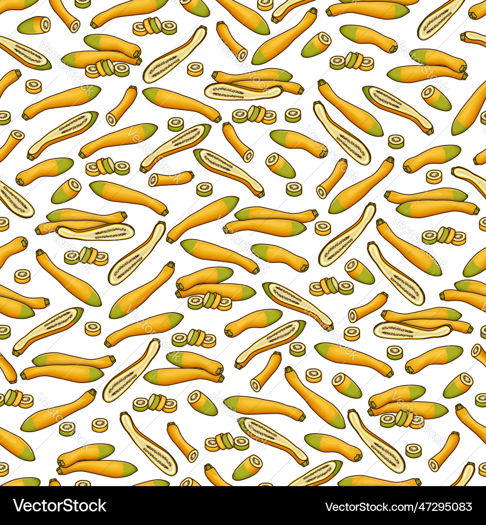 Seamless pattern with zephyr squash cartoon style Vector Image