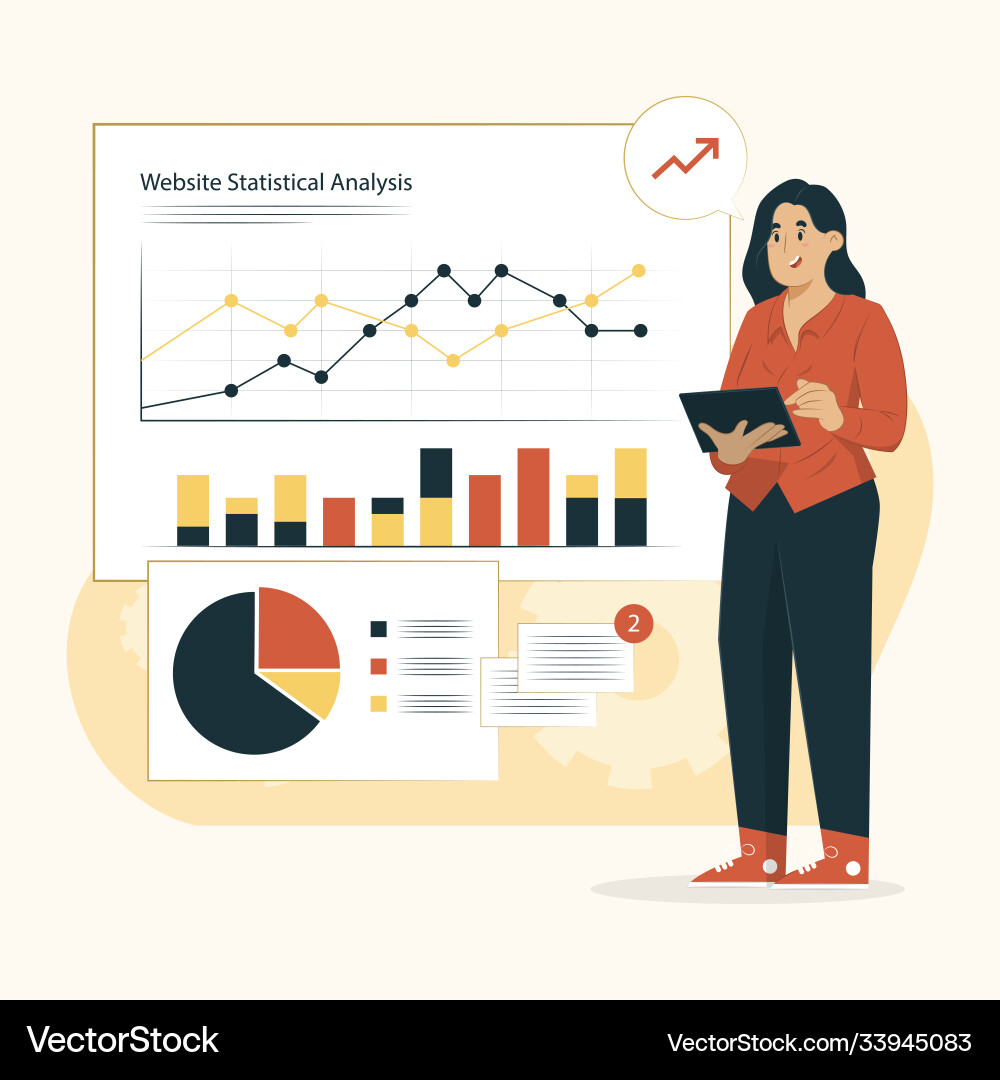 Site stats concept website statistical analysis Vector Image