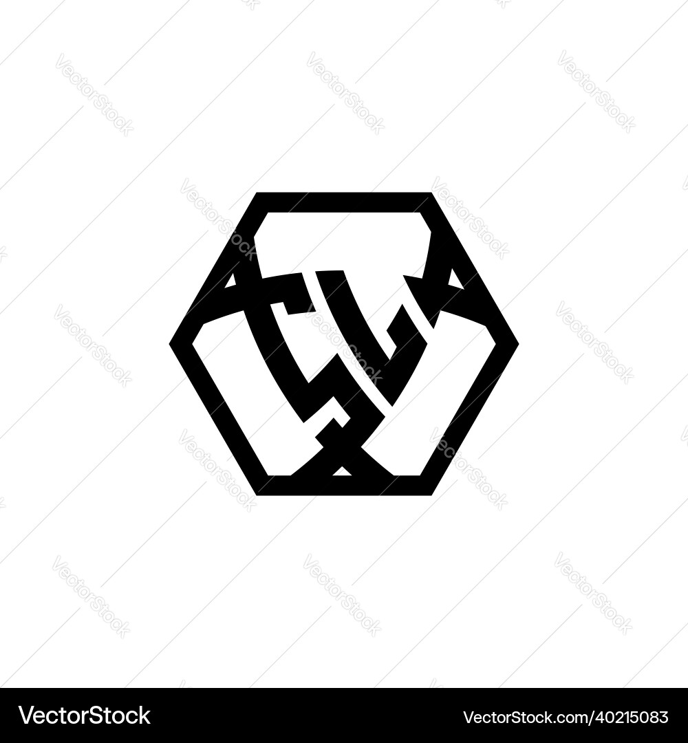 Sl logo monogram triangle shield hexagonal style Sl logo monogram triangle shield hexagonal style Vector Image