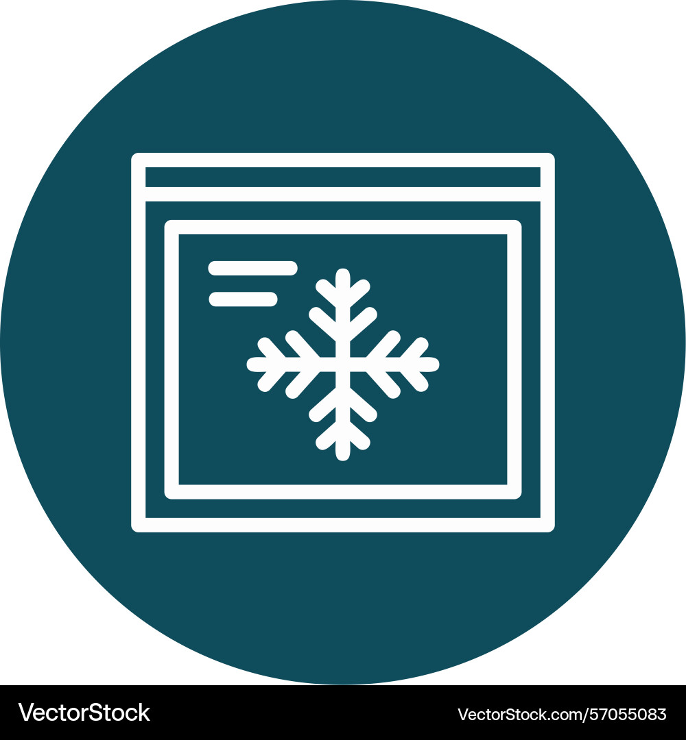 Snowflake line circle style icon design vector image