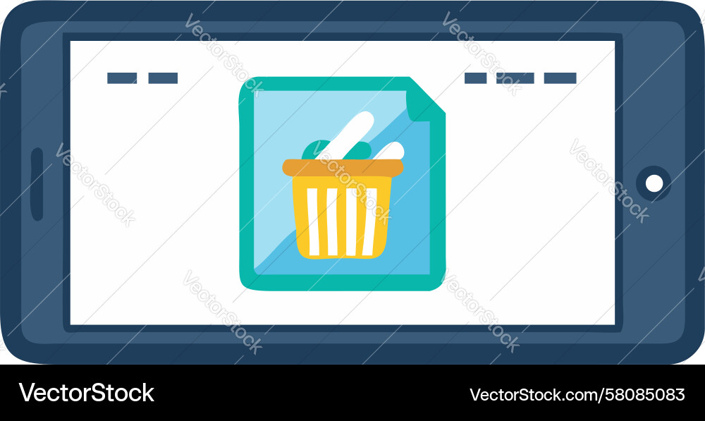 Tablet Data Cleanup Interface Vector Image