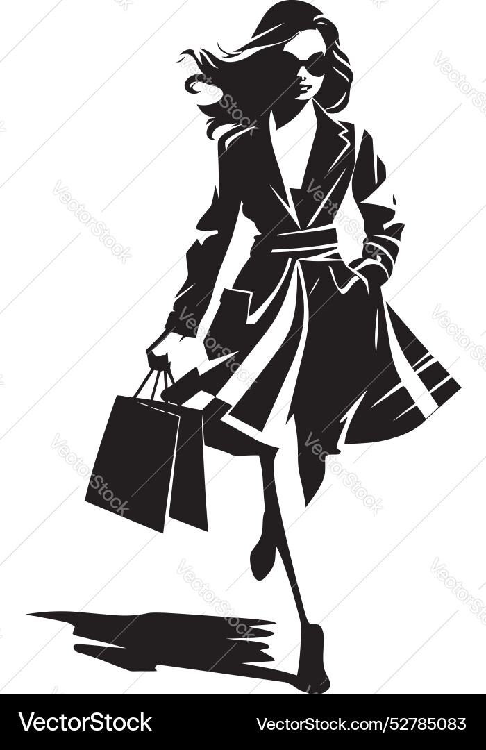 Trendsetter Trend junge Frau ikonischen Shopper Trendsetter Trend junge Frau ikonischen Shopper vektorbild