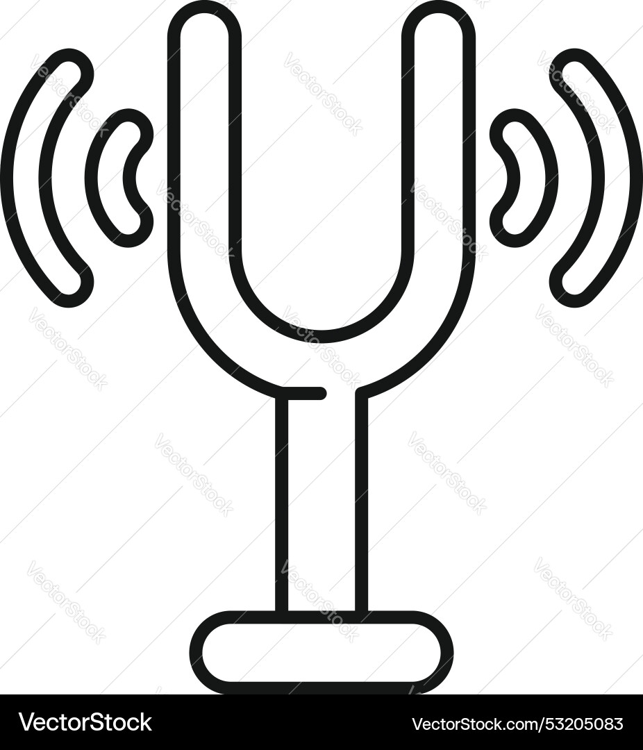 Tuning fork emitting sound waves icon representing Tuning fork emitting sound waves icon representing vector image