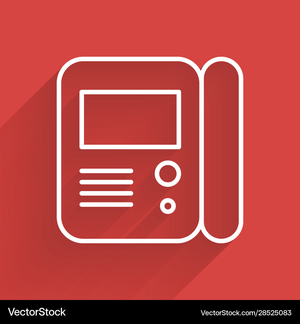 White line house intercom system icon isolated White line house intercom system icon isolated vector image