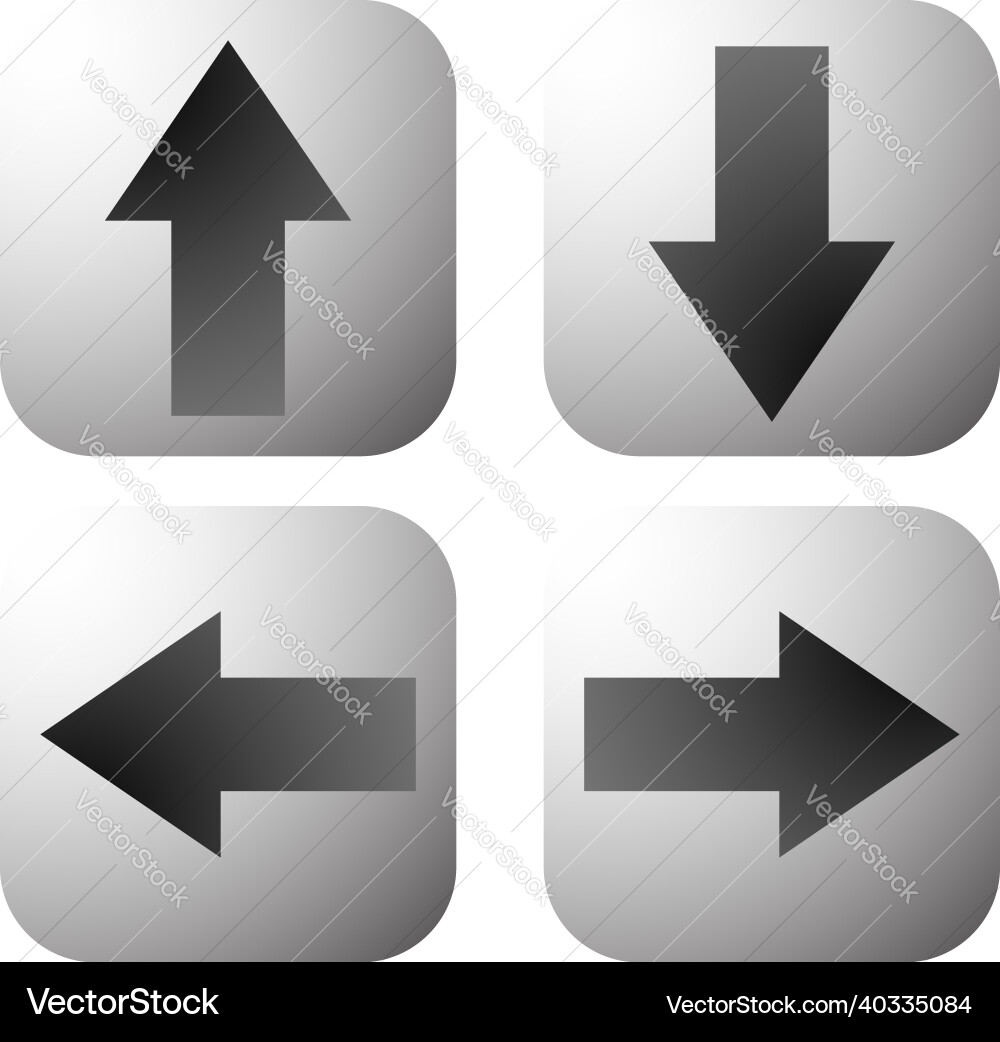 4-way arrows pointers cursors shapes 4-way arrows pointers cursors shapes Vector Image