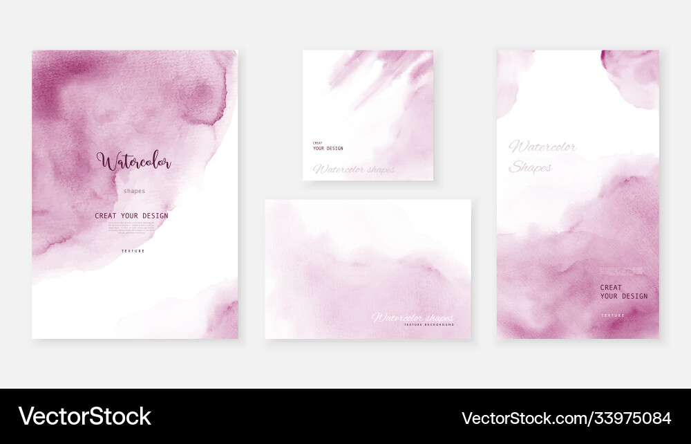 Abstract Watercolor Stain Background Set Vector Image