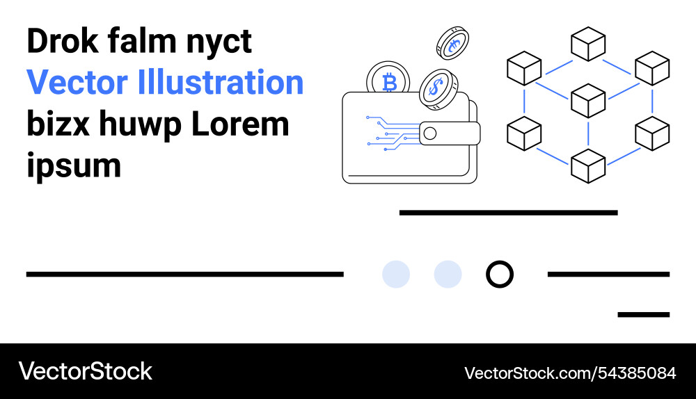 Blockchain wallet and network concept with secure Vector Image