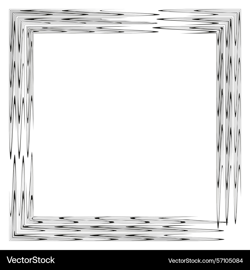 Border frame square linear shape black corner Vector Image