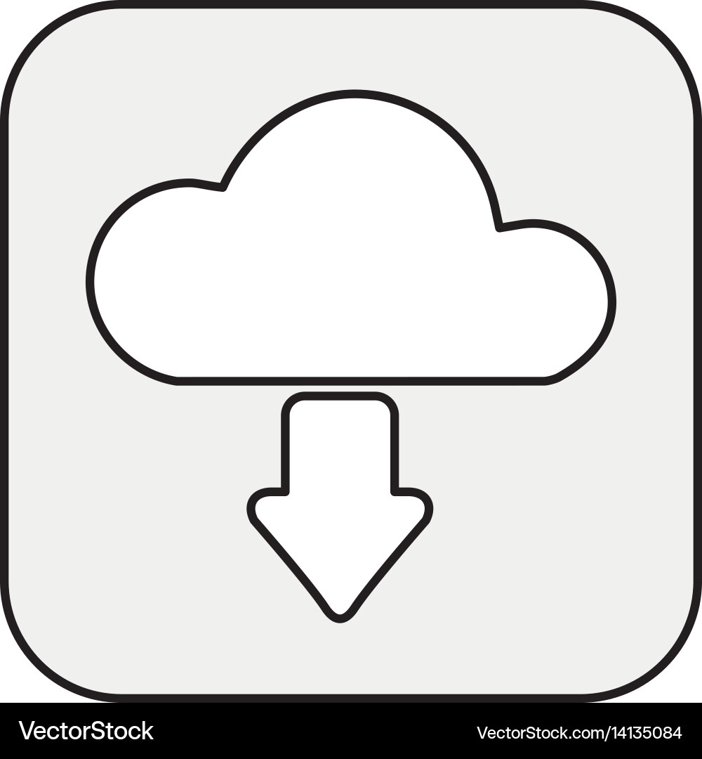 Cloud computing with arrow download isolated icon Vector Image