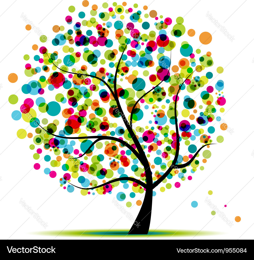 Colorful Spring Tree vector image