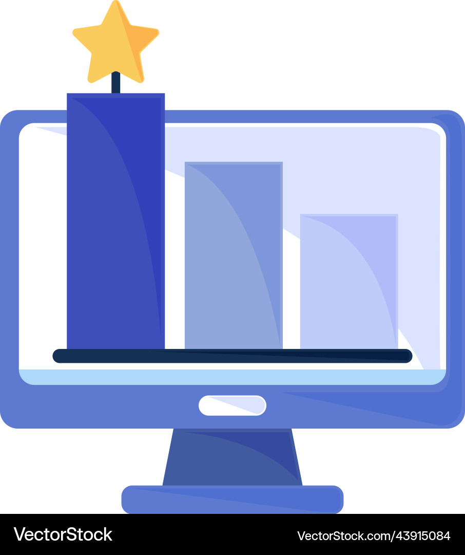 Computer and report business tasks vector image