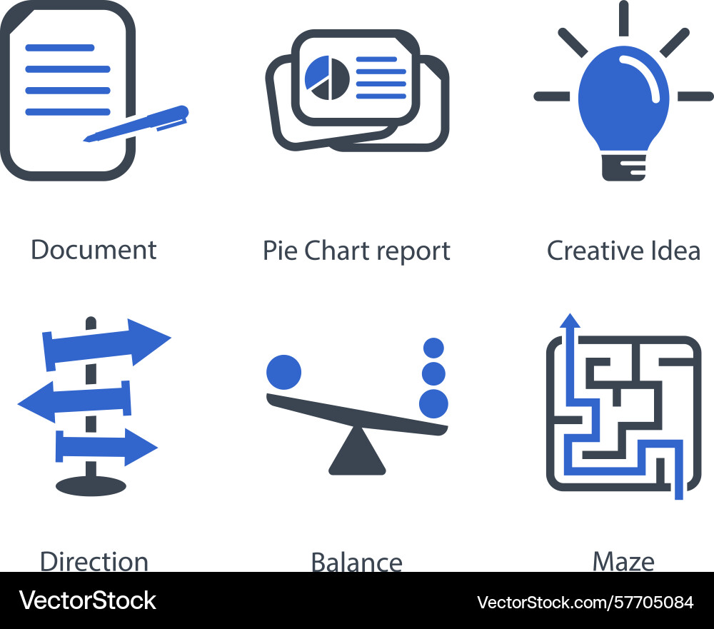Document pie chart report creative idea direction vector image