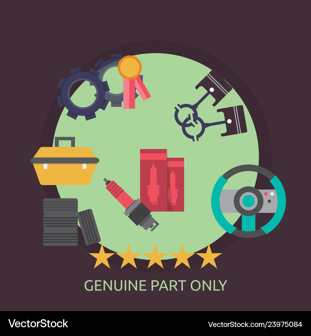 Genuine part only conceptual design Vector Image