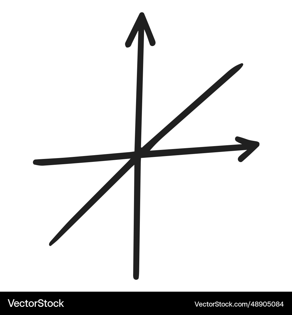 Lineal function graph doodle Vector Image