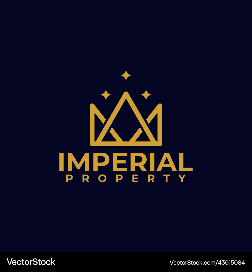 Luxury crown logo for imperial building company Vector Image