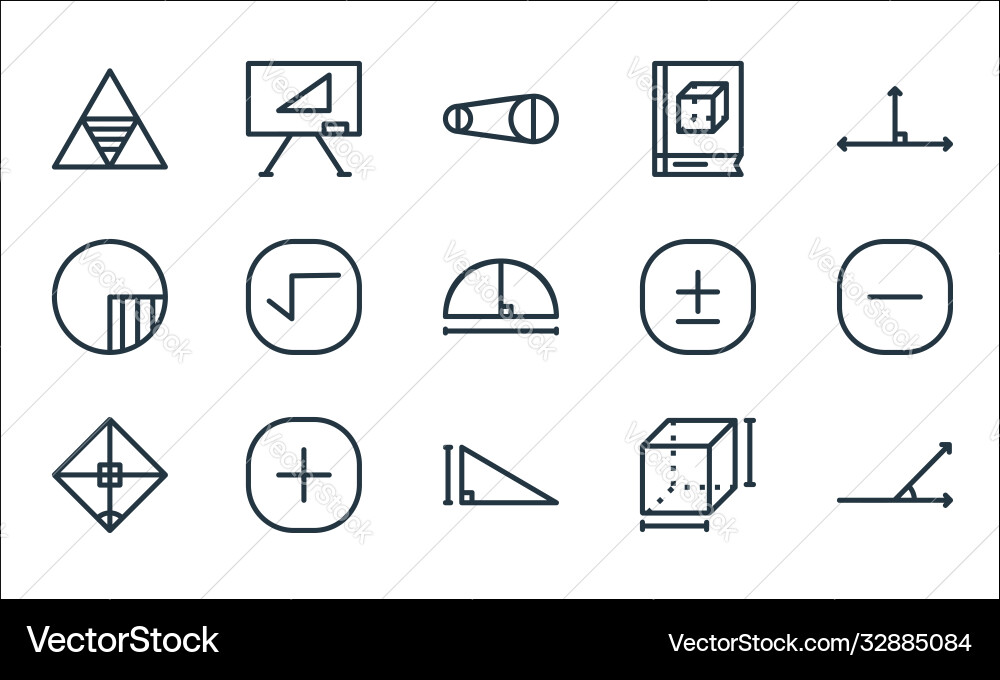 Mathematics line icons linear set quality Vector Image