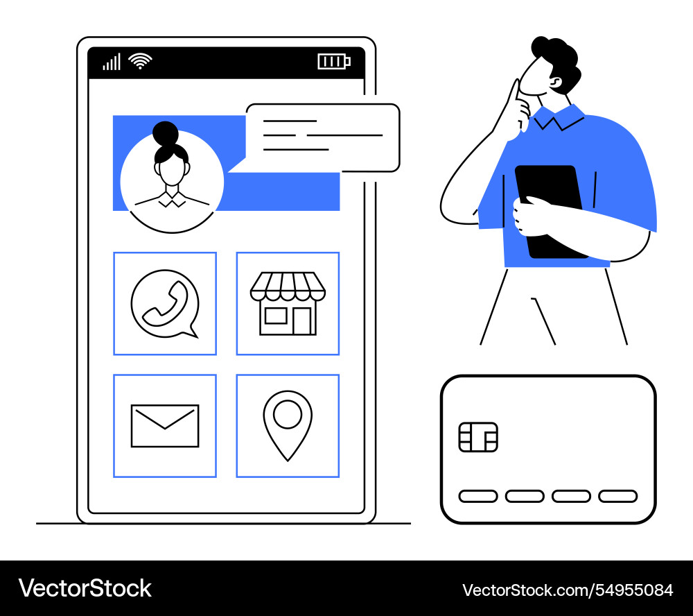 Mobile app interface for communication Mobile app interface for communication vector image