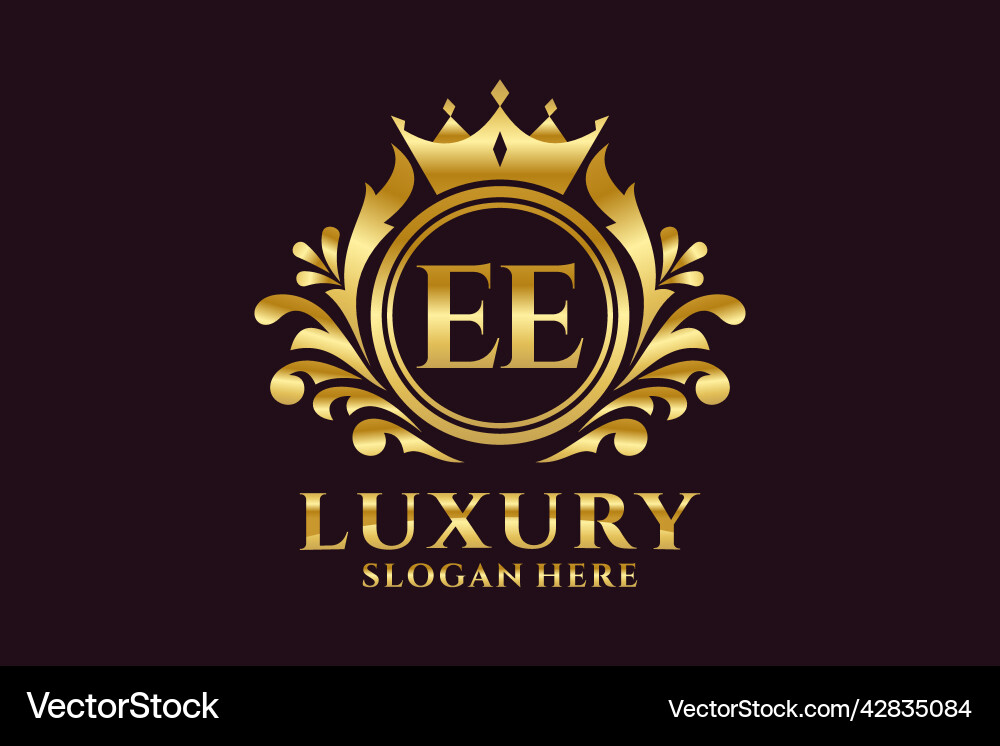 Royal EE Letter Luxury Logo Template Vector Image
