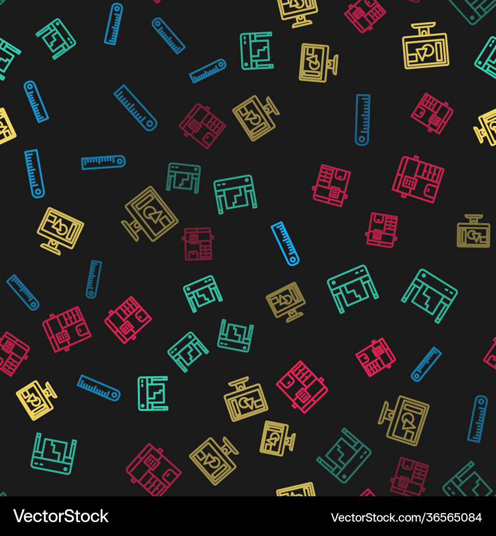 Set line ruler plotter computer monitor screen Vector Image