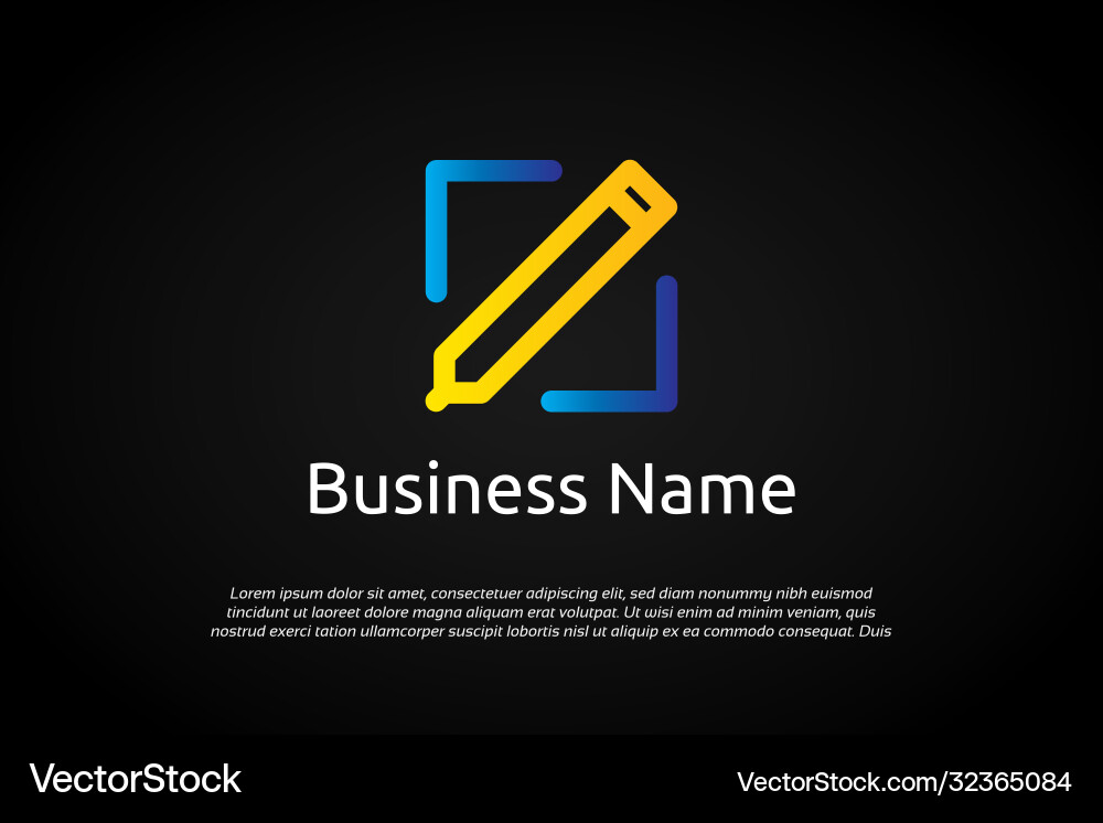 Unique colorful write coding logo template Vector Image