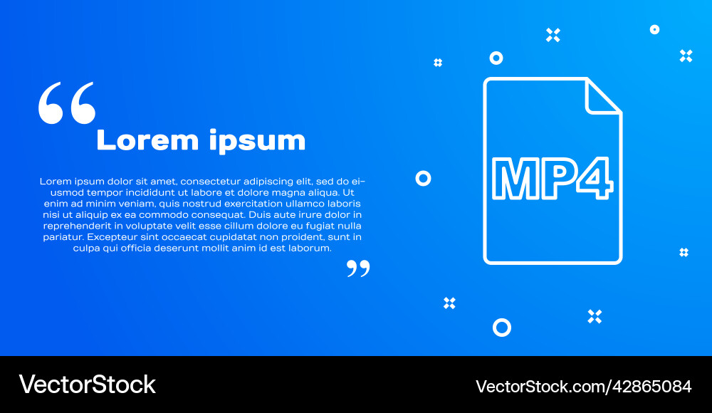 White line mp4 file document download button Vector Image