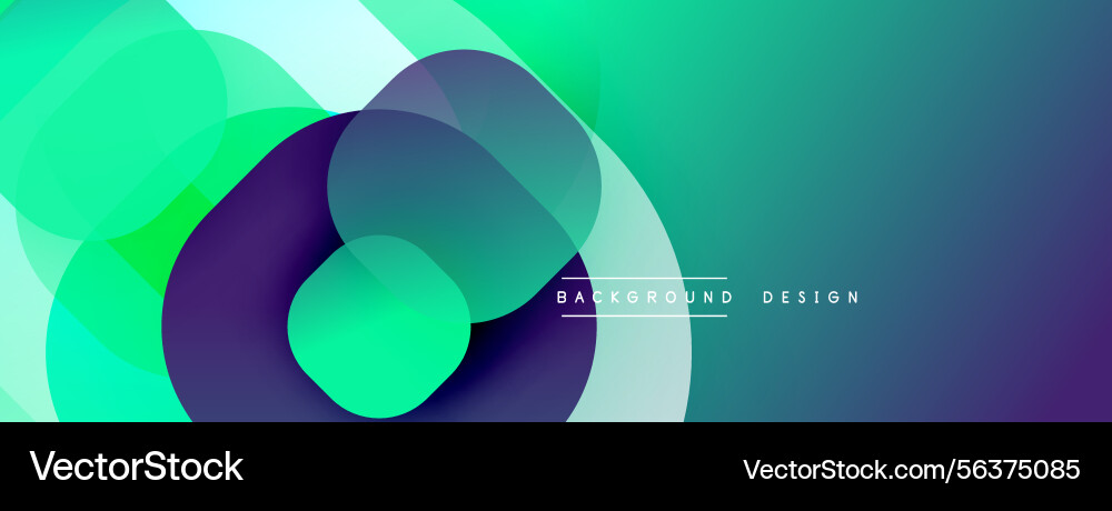 Abstract rounded shapes overlap gradient colors vector image