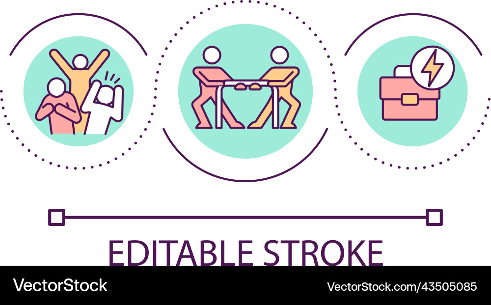 Arguments and rudeness at workplace loop concept Vector Image