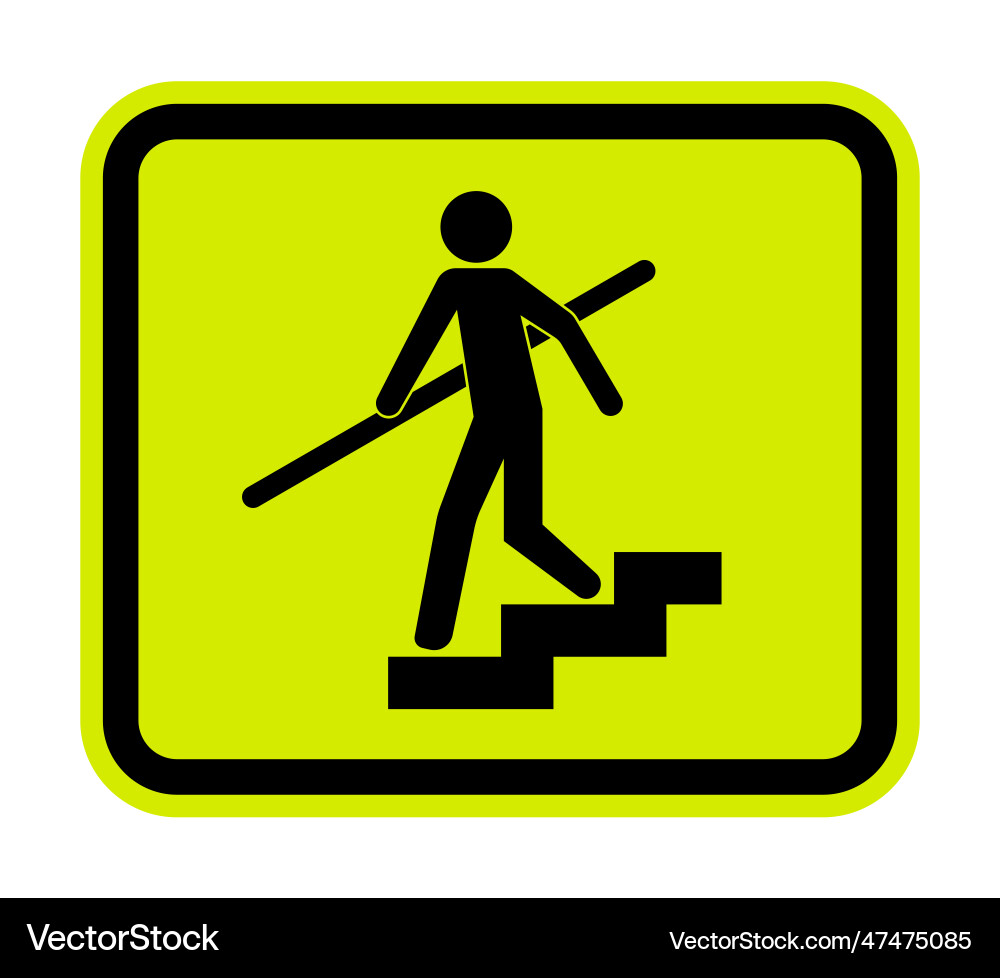 Avoid a fall use handrails sign Avoid a fall use handrails sign vector image