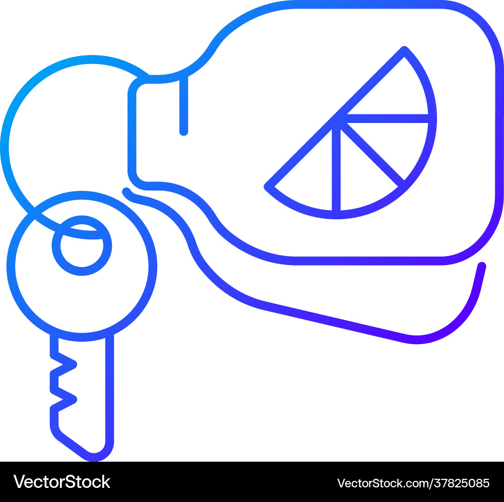 Branded keyring gradient linear icon Vector Image