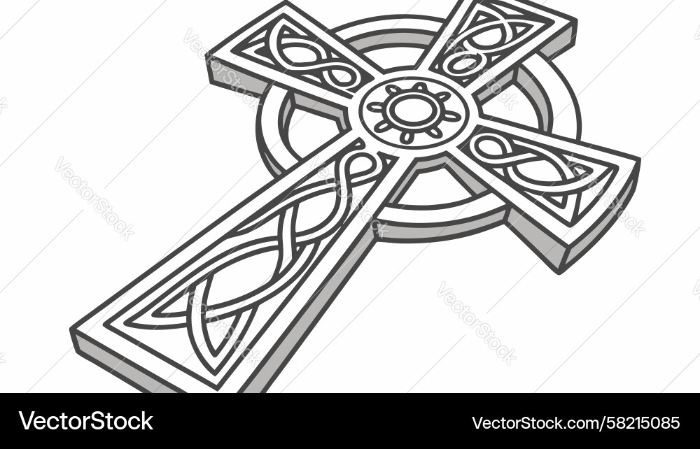 Celtic Knot Cross - Interlocking Pattern Vector Image