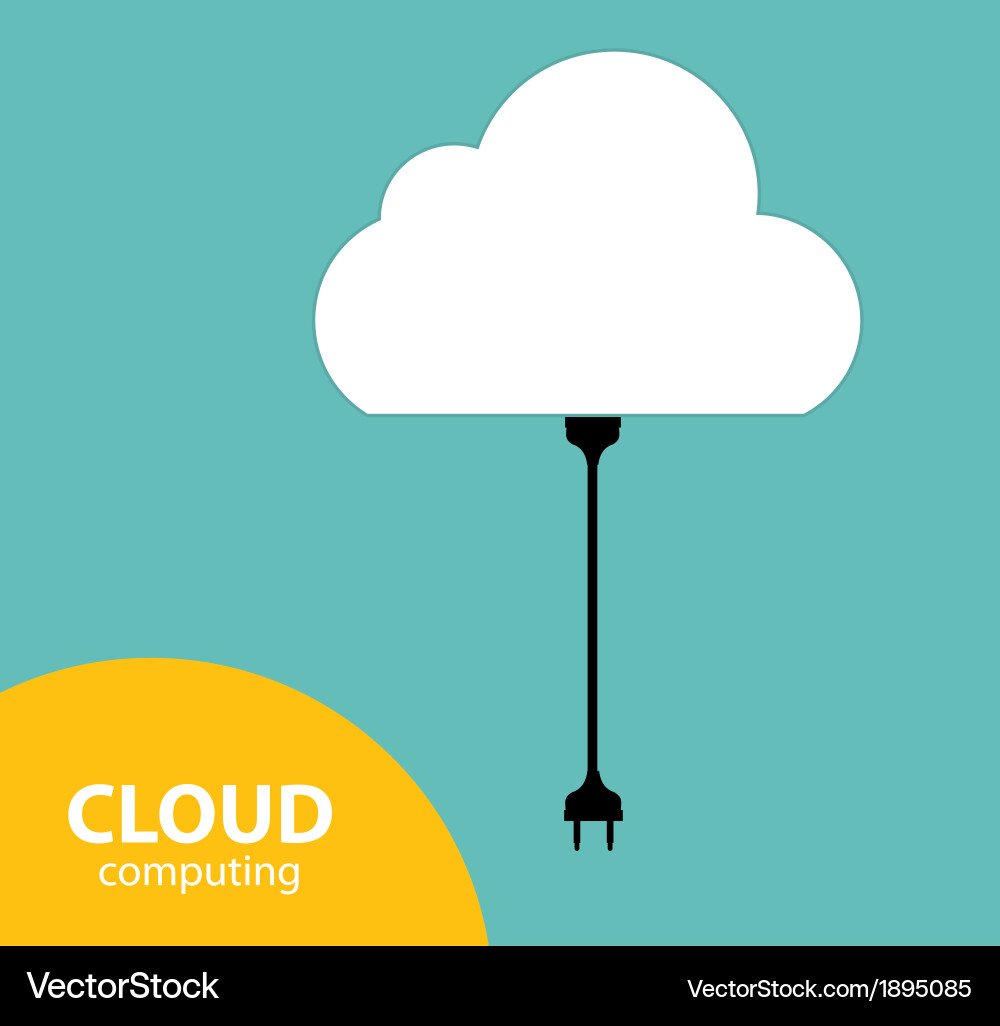Cloud computing concept on different electronic vector image