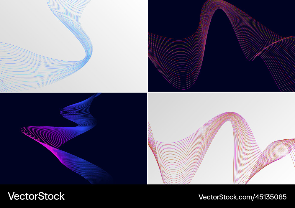 Collection of geometric minimal lines pattern set Vector Image