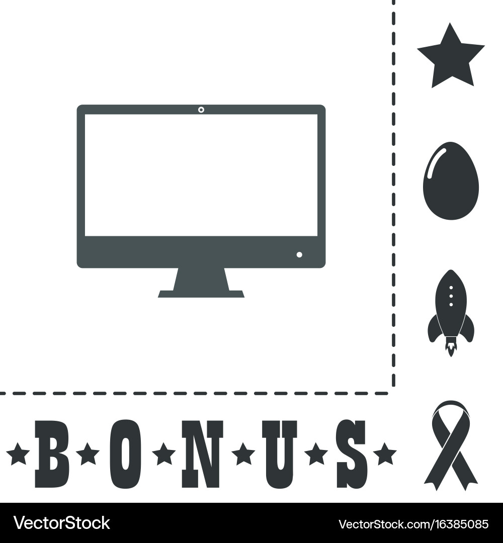 Computer display icon monitor symbol vector image