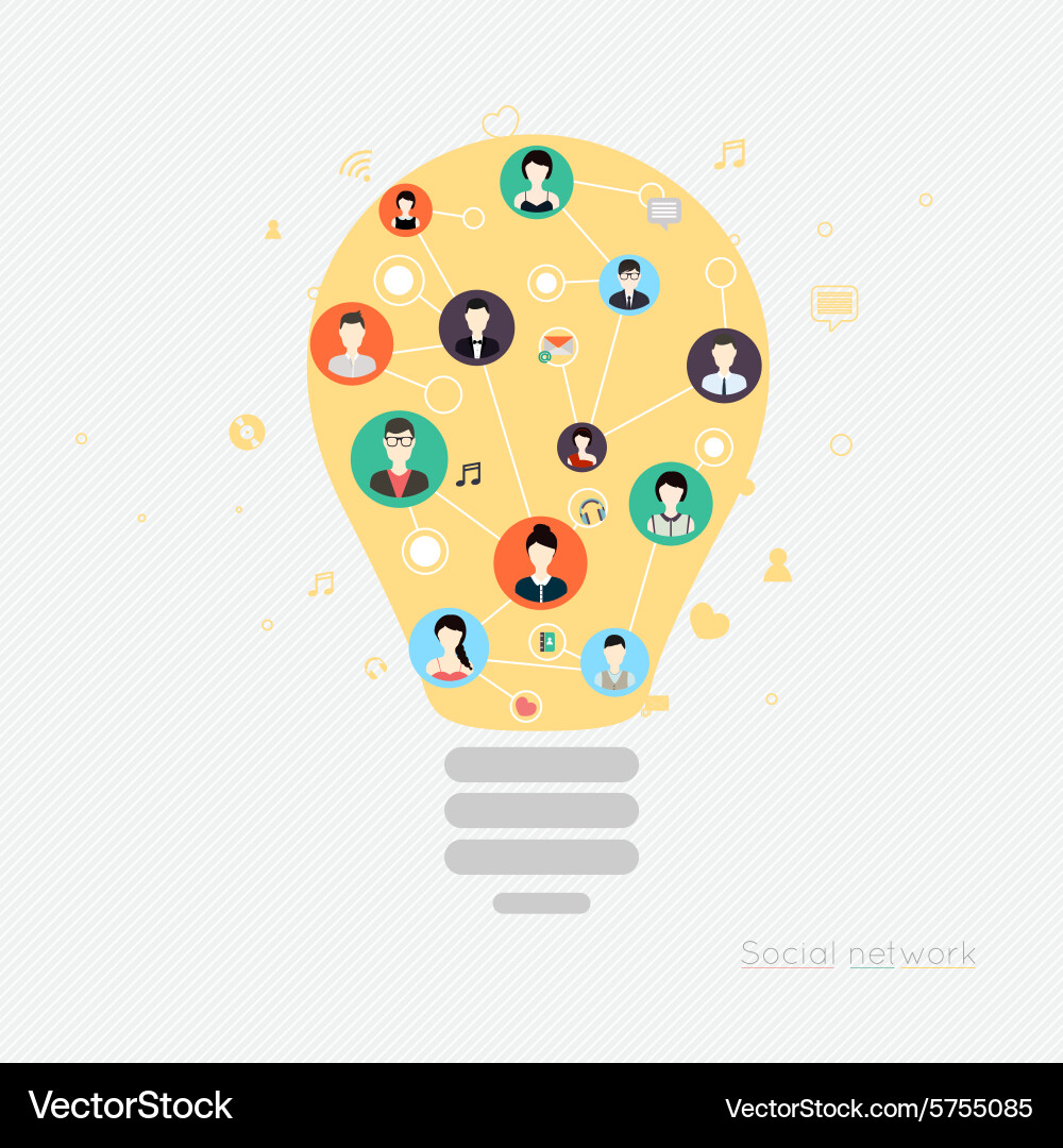 Concept for social network concepts web vector image