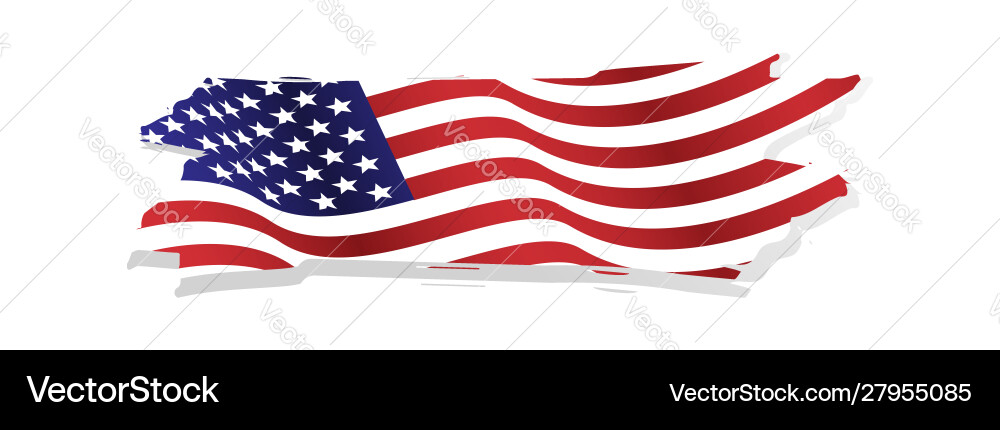 Damaged American Flag - Grunge Effect vector image